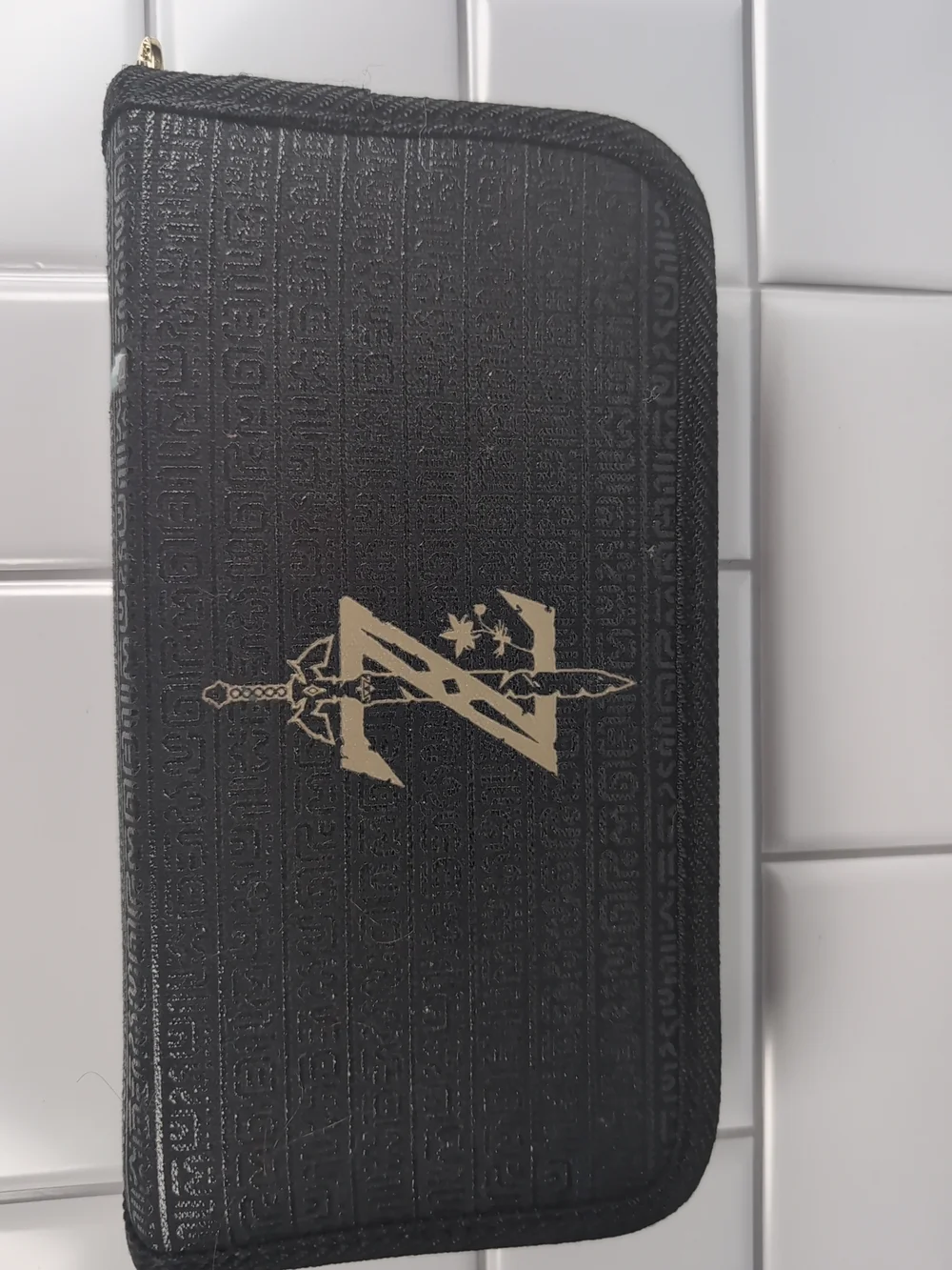 The Legend of Zelda Breath of the Wild Canvas Zip Pouch - Blue & Black